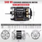 Supera il razzo RC 540 stock13,5/17.5/21.5 Sensored motore Brushless ad alta velocità per auto da corsa RC 1/10 Drag Buggy